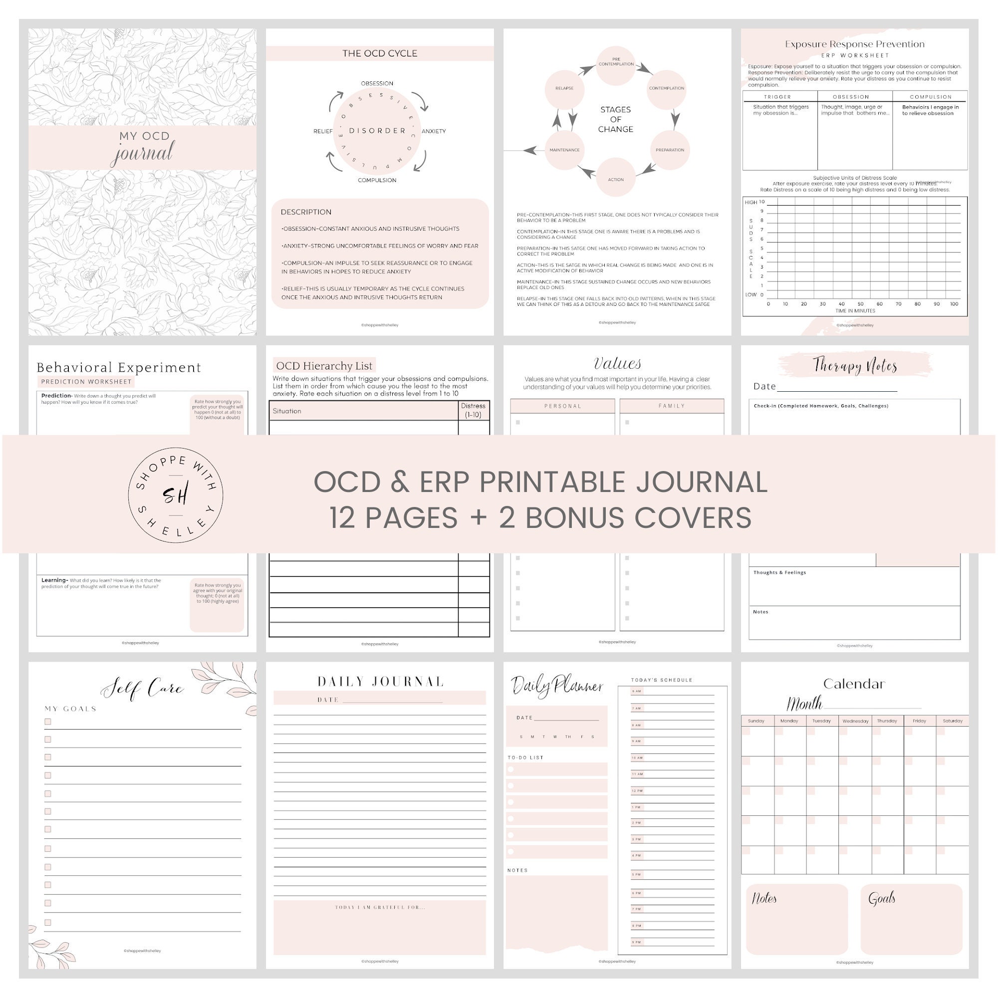 ocd and erp printable workbook journal 8 5 x 11 mental etsy new zealand