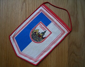 Motif Holmenkollen Oslo Norway Germany Pennant EMBROIDERED Vintage 1970s Made In GDR