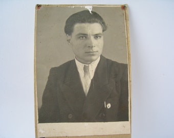 Vintage USSR Photo – Honor Board Technician, Miner