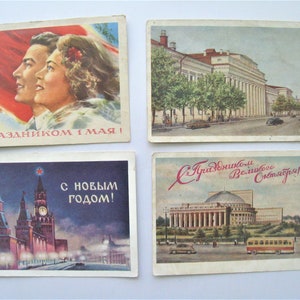 jeu de cartes de voeux vintage Cartes en papier soviétiques de l'URSS fabriquées en URSS, pour votre collection