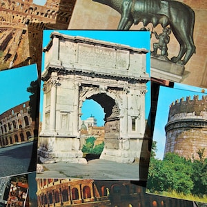Cartes postales en papier Artisanat en papier ROME villes d'Europe 12 photos sur des cartes postales Papier grunge, feuilles de collage de papier de scrapbooking