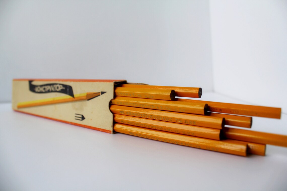 Vintage Set of Ten Wooden Pencils Designer Pencil for Etsy