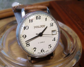 Vintage Poljot Mechanical Watch: 17 Jewels USSR Collectible