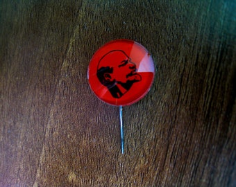 badge USSR icon red Lenin glass Russian  Soviet Union USSR