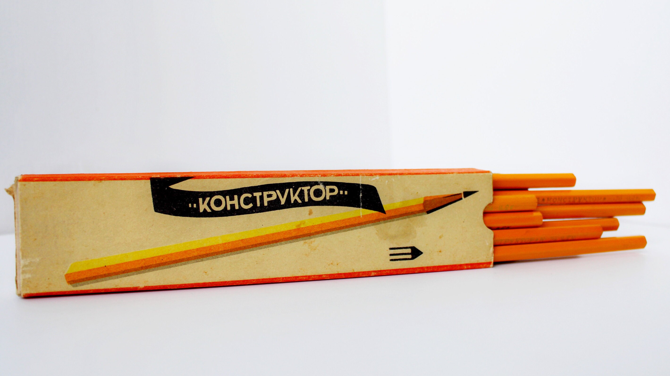 Vintage Set of Ten Wooden Pencils, Designer Pencil, for Sketching