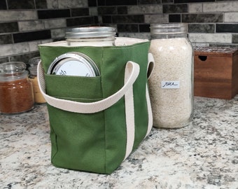 Mason jar bulk tote bag, essential for bulk shopping and carrying your jars