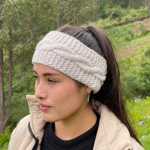 Hand Knitted Headband Ear Warmer |Alpaca Wool Blend | Womens Ski Band Headscarf | Gifts For Her