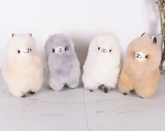 Stuffed Alpaca, Mother's Day Gift, Handmade 100% Super Soft Alpaca Fur Plush