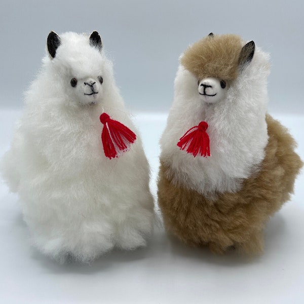 Peruvian Stuffed Llama Teddy, Perfect Gift, Handmade 100% Alpaca Fur Plush Stuffed Animal