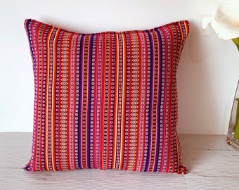 Pillow Cover Peruvian Pattern |  Multi Color Pattern Cushion Cover 16 X 16 | Tassels Optional