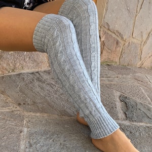 Leg Warmers Knee High, Alpaca Wool Blend, Super Soft Women image 2