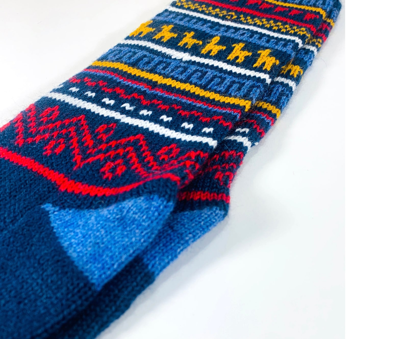 Llama Pattern Socks Blue Alpaca Wool Blendpremium Quality | Etsy