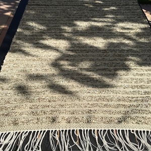 Finnish style carpet runner color olive/brown handwoven