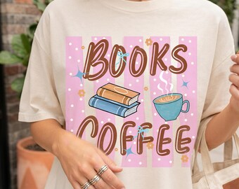 Bookish PNG, Book and coffee hobby reading, Digital PNG File instant download