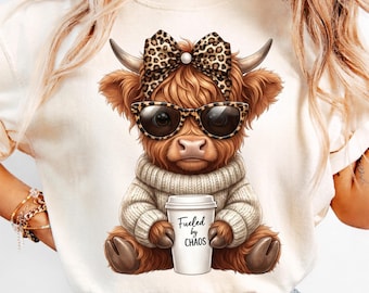 Highland Cow Fall PNG, Retro Autumn Cow Design, Western Halftone Fall PNG, Farm Animal Autumn Shirt PNG