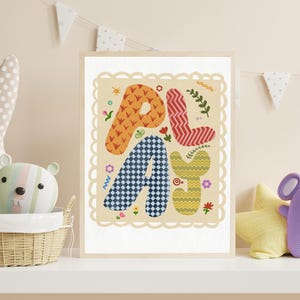 Verspieltes Blumenbild: Pop Bild fürs Kinderzimmer (Digitaler Download)