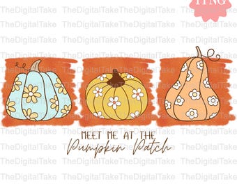 Meet  me at The Pumpkin Patch Png, Fall Sublimation Design, Girly Halloween Shirt Design, Autumn Boutique PNG, Preppy fall Png.