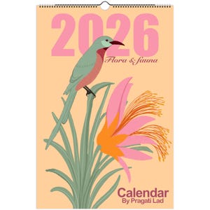2026 Botanical Calendar: Vintage Flora & Fauna Illustration