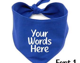 Your Words Here Tie On Personalised Dog Bandana | Custom Handmade Pet Gift