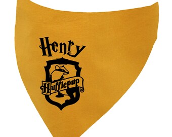 Harry Pawter Personalised Dog Over the Collar Bandana | Dogwarts Houses | Wizard Coat of Arms