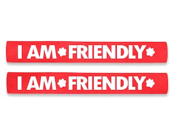 I am Friendly Dog Lead Sleeve | Puppy Alert Warning Leash Wrap