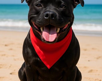 Bright Solid Colour Tie On Dog Bandana Pet Accessory Gift