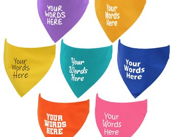 Personalised Dog Over the Collar Bandana | Custom Your Words Here | XS–XXXL | Handmade Dog Gift