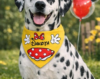 Minnie Inspired Personalised Over the Collar Dog Bandana | Custom Name