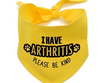 I have Arthritis - Please be Kind Dog Bandana – Tie-On Pet Accessory