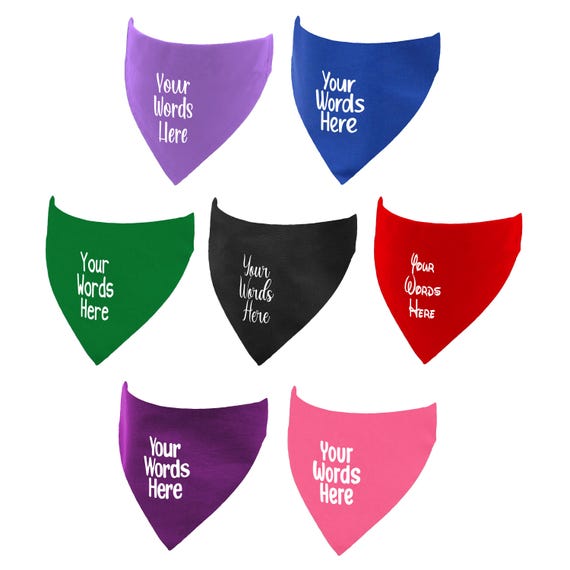 Personalised Dog Bandana | Your Words Here Over the Collar Bandana | Custom Handmade Dog Gift in Sizes XS - XXXL