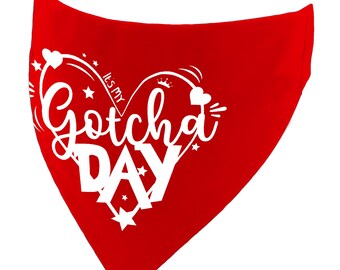 It's My Gotcha Day Over the Collar Dog Bandana for Rescue Pet Adoption Anniversaries