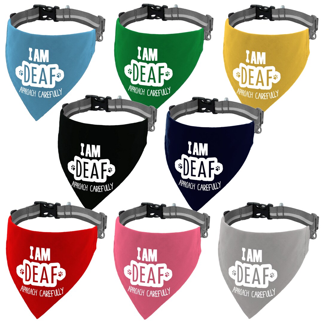 I Am Deaf Dog Bandana Hard of Hearing Dog Alert Banadana Slips Over the