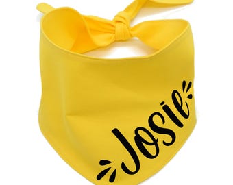 Personalised Tie On Dog Bandana | Custom Pet Name Gift