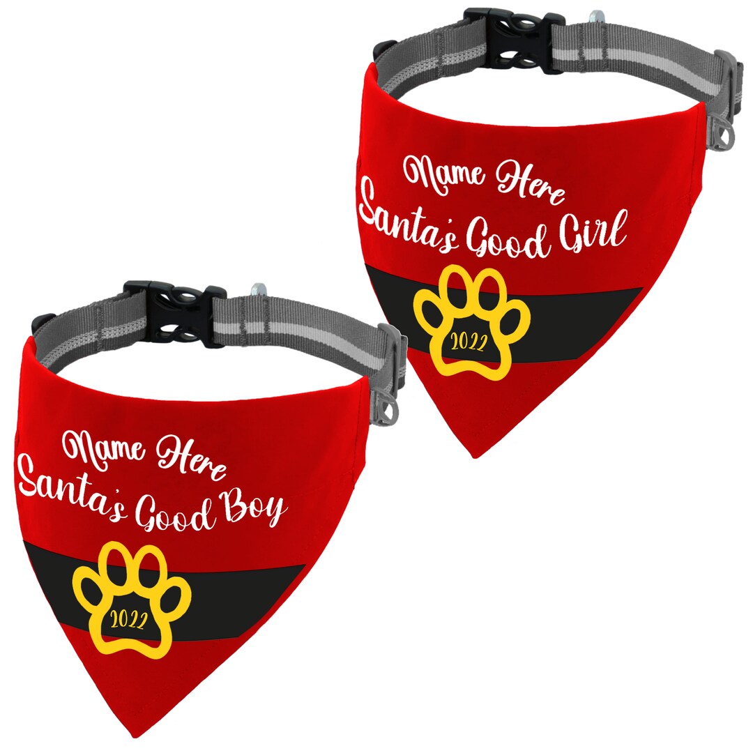 Christmas Dog Name Bandana Slips Over the Collar Etsy UK