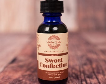 Sweet Confection    Squalane Serum for all skin types  with Vitamin E and Rose oil