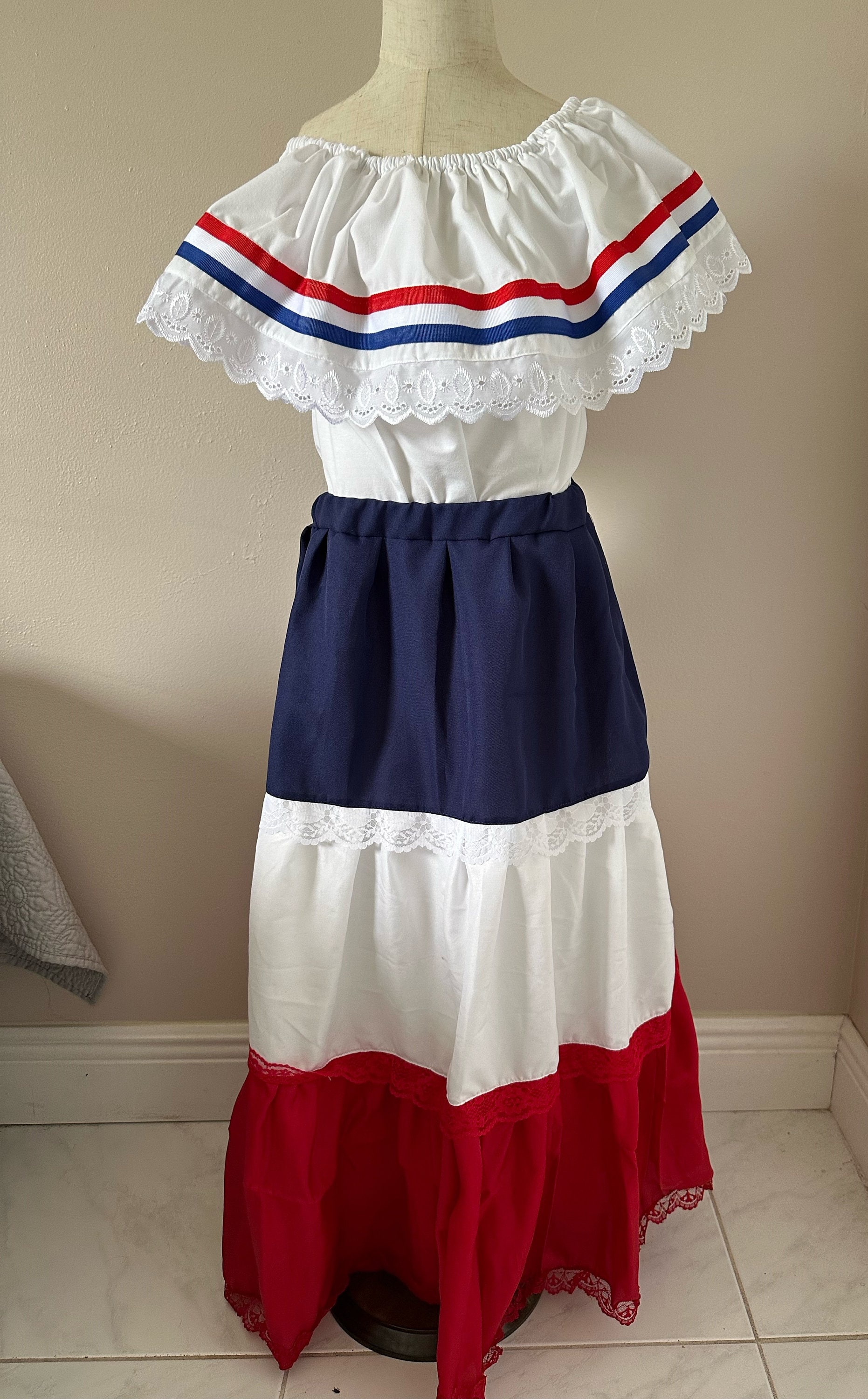 white christmas dresses Dominican Republic Flag - T-shirt dress main image 0