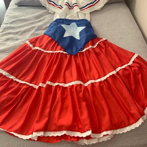Vestido Bomba Tradicional de Porto Rico para senhoras