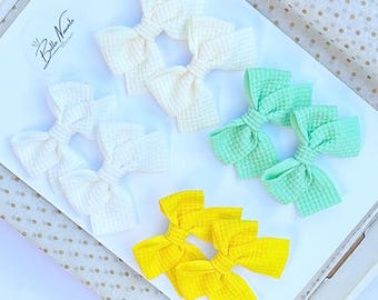 Girls Hair Bow, Girls Hair Accessories, Pigtail Bows, Mini Bows, Girls Hair Clip, Spring Bows, Summer Bow, Alligator Clip