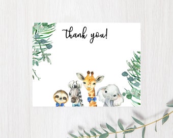 Safari Baby Shower, Jungle Baby Baby Shower, Podziękowania, Greenery Baby Shower, Baby Boy, 027