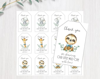 Baby shower gunst tags, jungle baby shower gunst tags, Safari baby shower uitnodiging, baby shower, babyjongen, gunst tags, sjabloon, 027