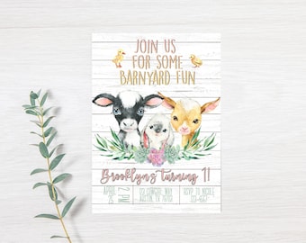 Barnyard Verjaardag Uitnodigingen, Koe Verjaardag, Boerderij Verjaardag Uitnodiging, Farm Girl Uitnodiging, Farmer Girl Verjaardag Uit te nodigen, Template, 032