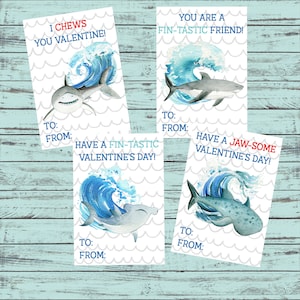 Valentine&#39;s Day Cards, Shark Valentine&#39;s Day Cards, Valentine&#39;s Cards, Shark Valentine&#39;s, Edit, Instant Download, Print