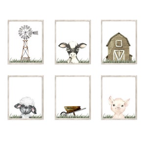 Barnyard Baby Nursery Farm Nursery Kids Room Prints Cow ...