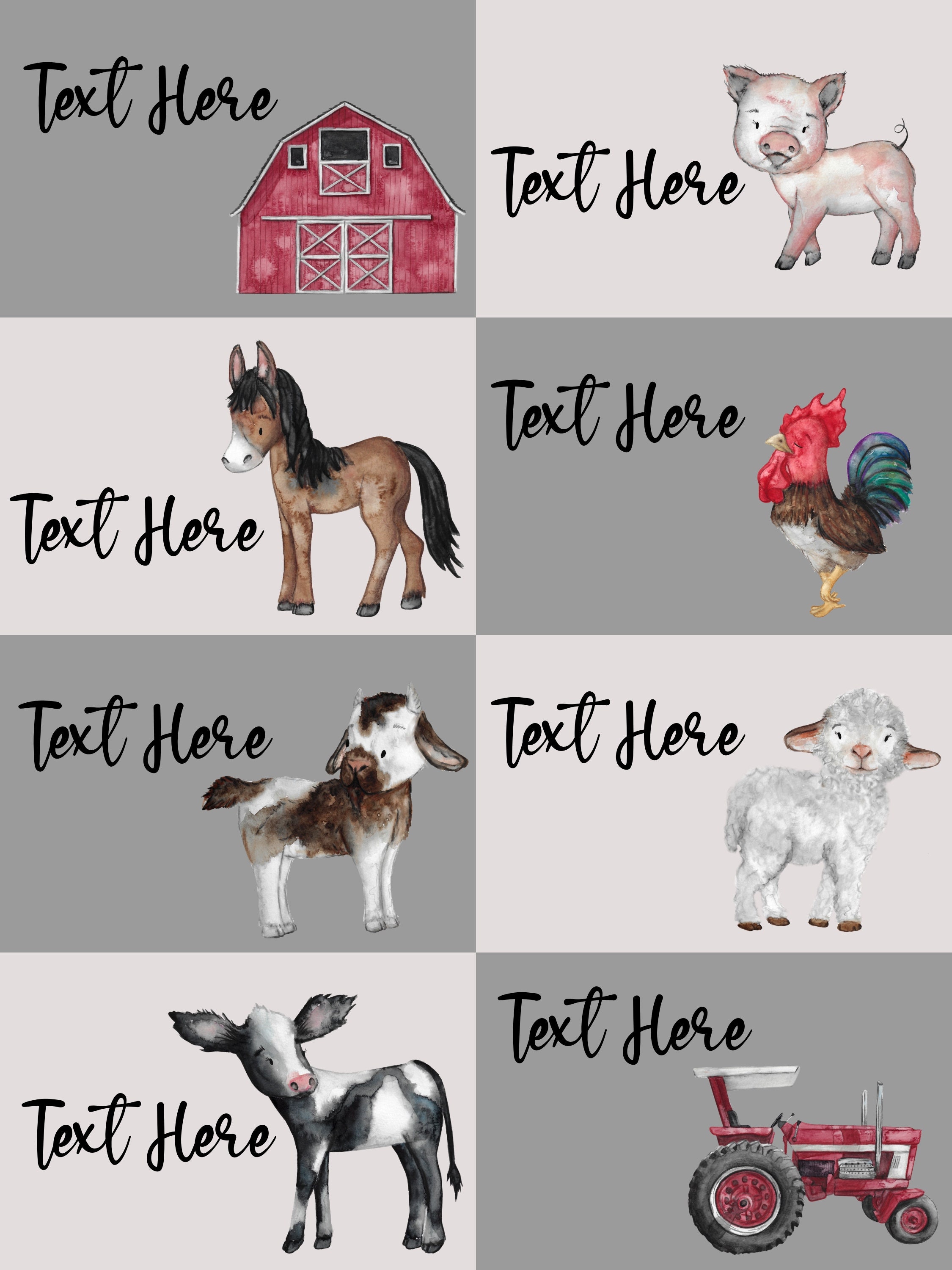 Farm Animals Editable Drawer Labels, Farm Baby Labels, PDF Template ...