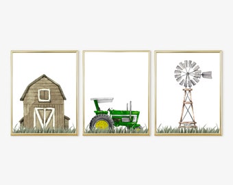 Corral bebé vivero, vivero de la granja, impresiones de la habitación de los niños, tractor bebé vivero, impresiones, descarga digital, 11X14Impresiones, 178