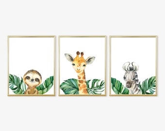 Safari Baby Kwekerij, Baby Boy Kwekerij, Boys Room Prints, Jungle Baby Nursery, Gender Neutral Safari, Digital Download, 11x14 Prints, 127
