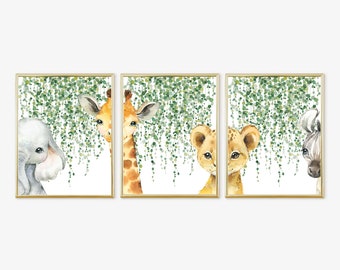 Safari Baby kwekerij, babykwekerij, kids room prints, Jungle Baby Nursery, Prints, Digital Download, 11x14 Prints, 121