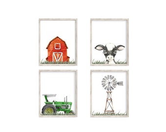 Boerenerf Babykwekerij, Boerderijkwekerij, Kinderkamer Prints, Koe Babykwekerij, Varkenskwekerij, Prints, Digitale Download, 8x10 Prints, 181