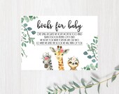 Baby Shower, Jungle Baby Shower, Safari Baby Shower, Books For Baby, Book Request, Greenery, Printable, Instant Download, 025