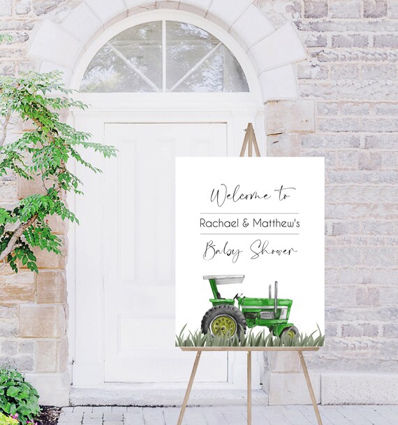 Baby Shower Welcome Sign, Tractor Baby Shower Sign, Baby Shower Sign, Farme Baby Shower, Barn Baby Shower, Instant Download, 067